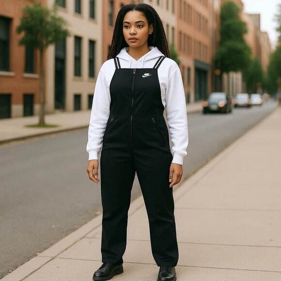 Nike Serena Design Womens Size Large Black Tennis Jumpsuit  Style Code DJ1153 - Picture 1 of 7